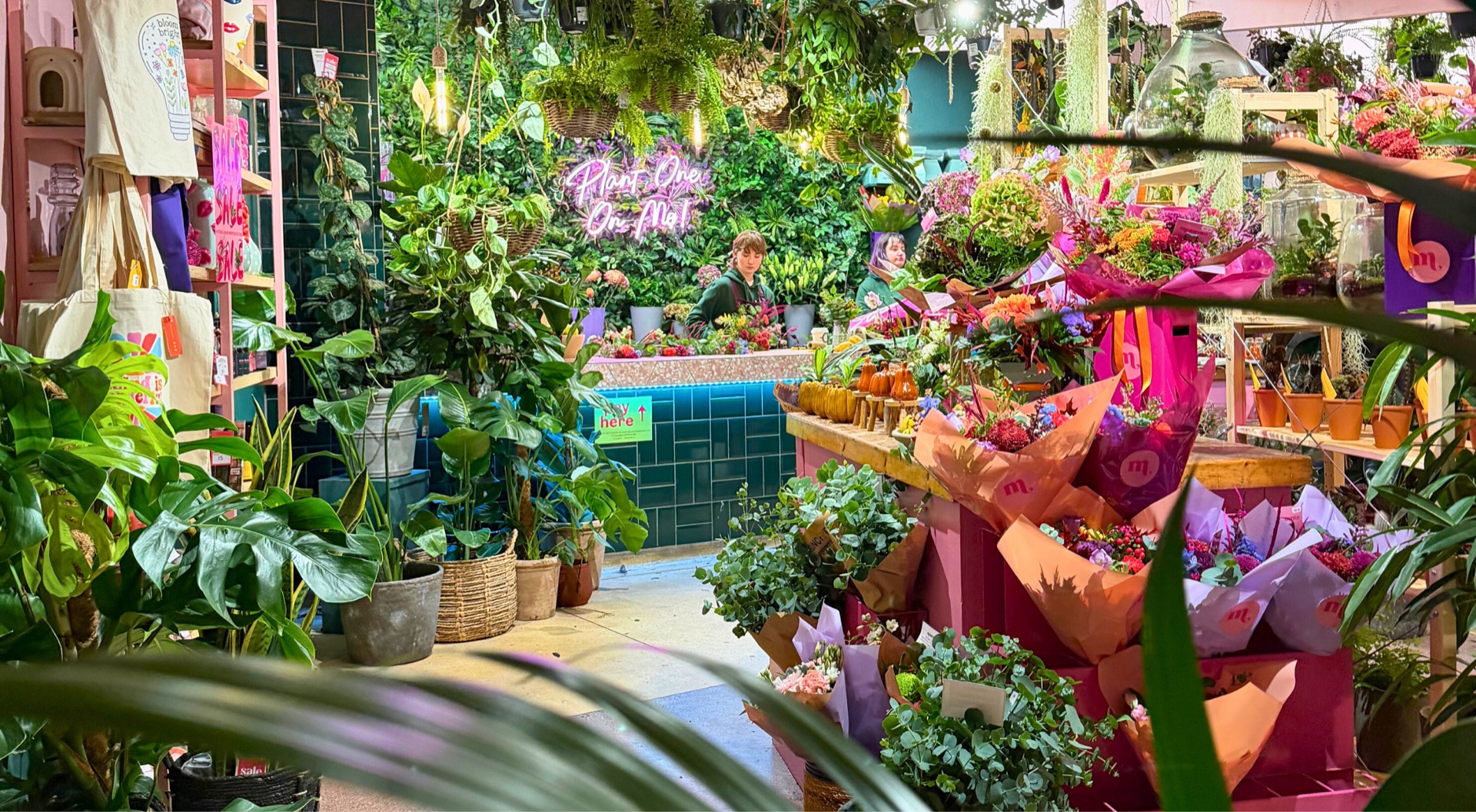 Memento Floral Designs shop counter in Belfast, Northern Ireland
