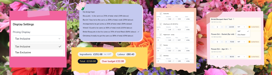 Wedding proposal version control with real-time cost and margin tracking
