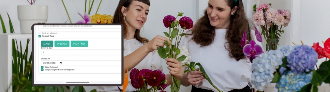 Recurring task setup for daily and weekly florist shop routines
