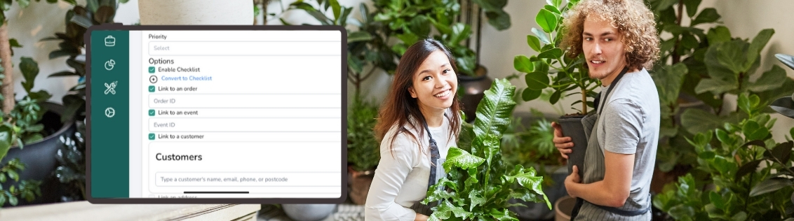 Task linked to a specific florist order with context and delivery details