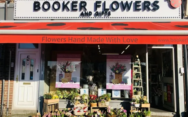 Booker Flowers and Gifts shop front in Liverpool, England